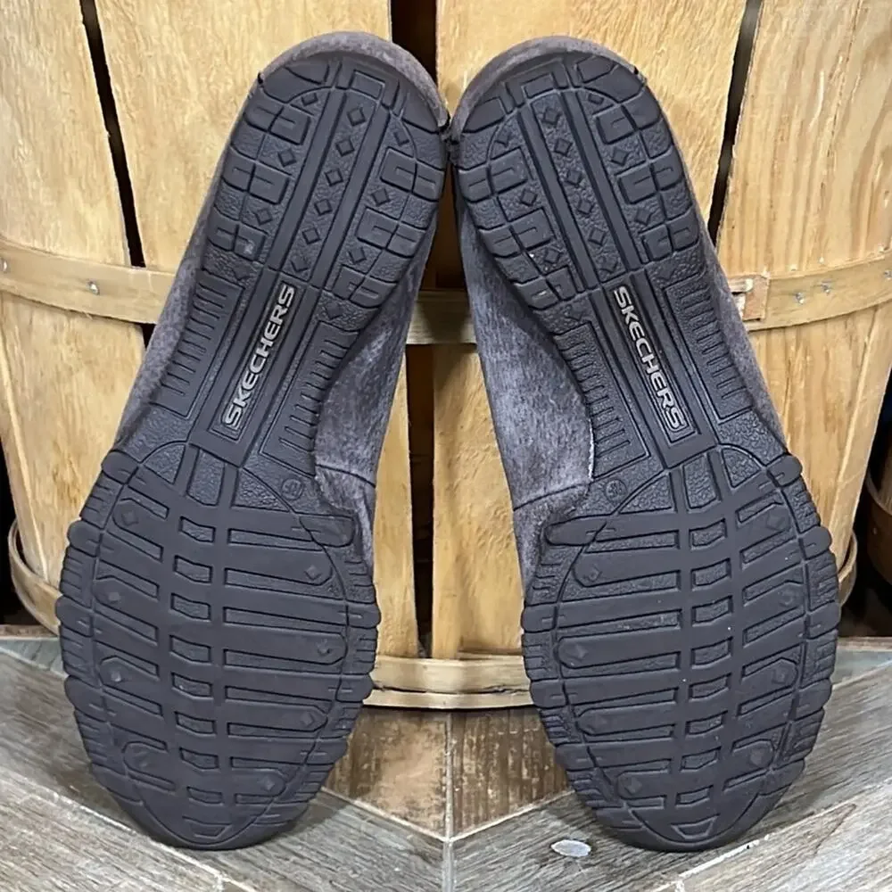 Skechers Relaxed Fit Bikers Expressway Brown Suede Slip-On Shoes Womens Size 6.5